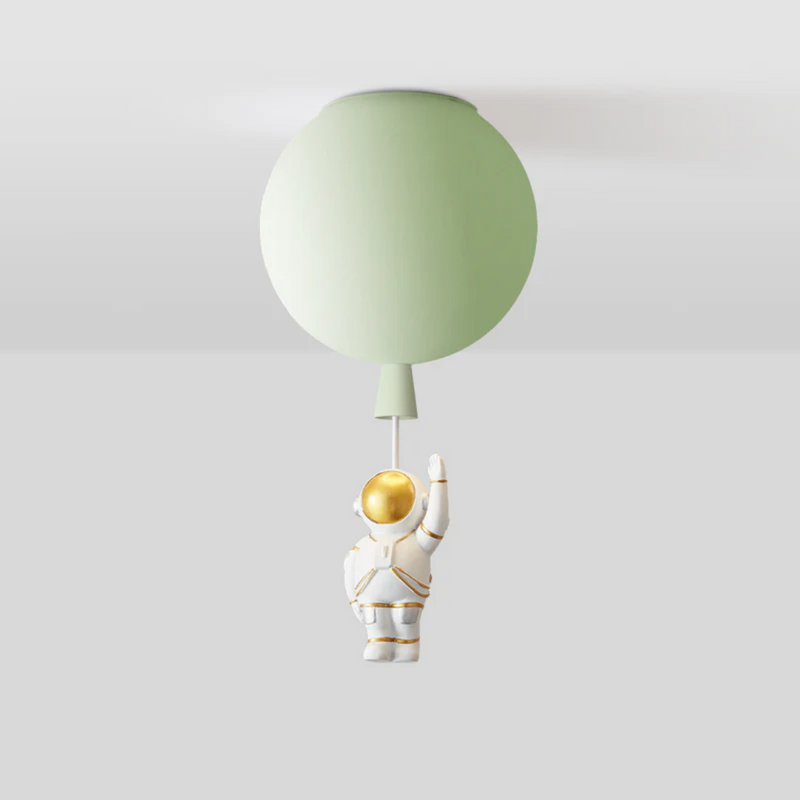 Trendy Moon/Astronaut Children's Room LED Ceiling Light - CosmoGlow-Green-A-25 cm-State of Style