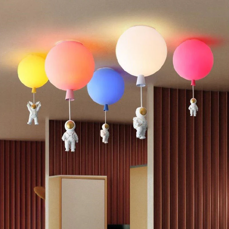 Trendy Moon/Astronaut Children's Room LED Ceiling Light - CosmoGlow-Grey-A-25 cm-State of Style