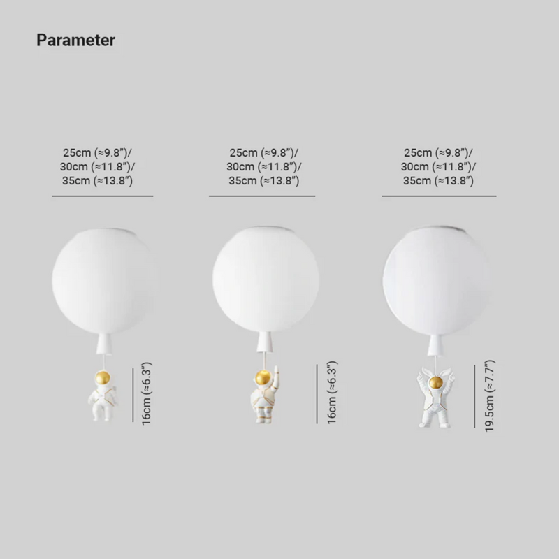 Trendy Moon/Astronaut Children's Room LED Ceiling Light - CosmoGlow-Grey-A-25 cm-State of Style