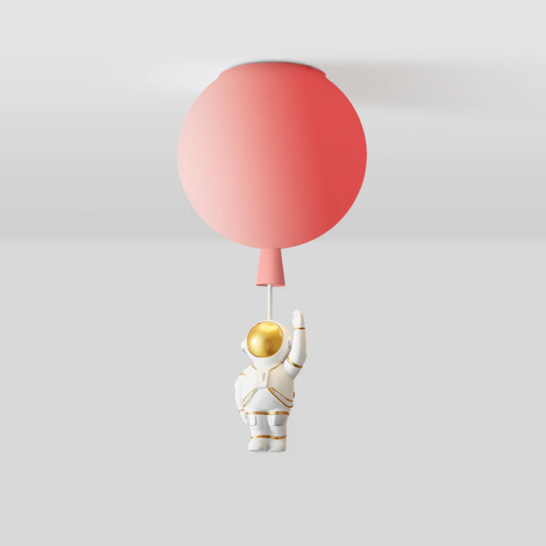 Trendy Moon/Astronaut Children's Room LED Ceiling Light - CosmoGlow-Red-A-25 cm-State of Style