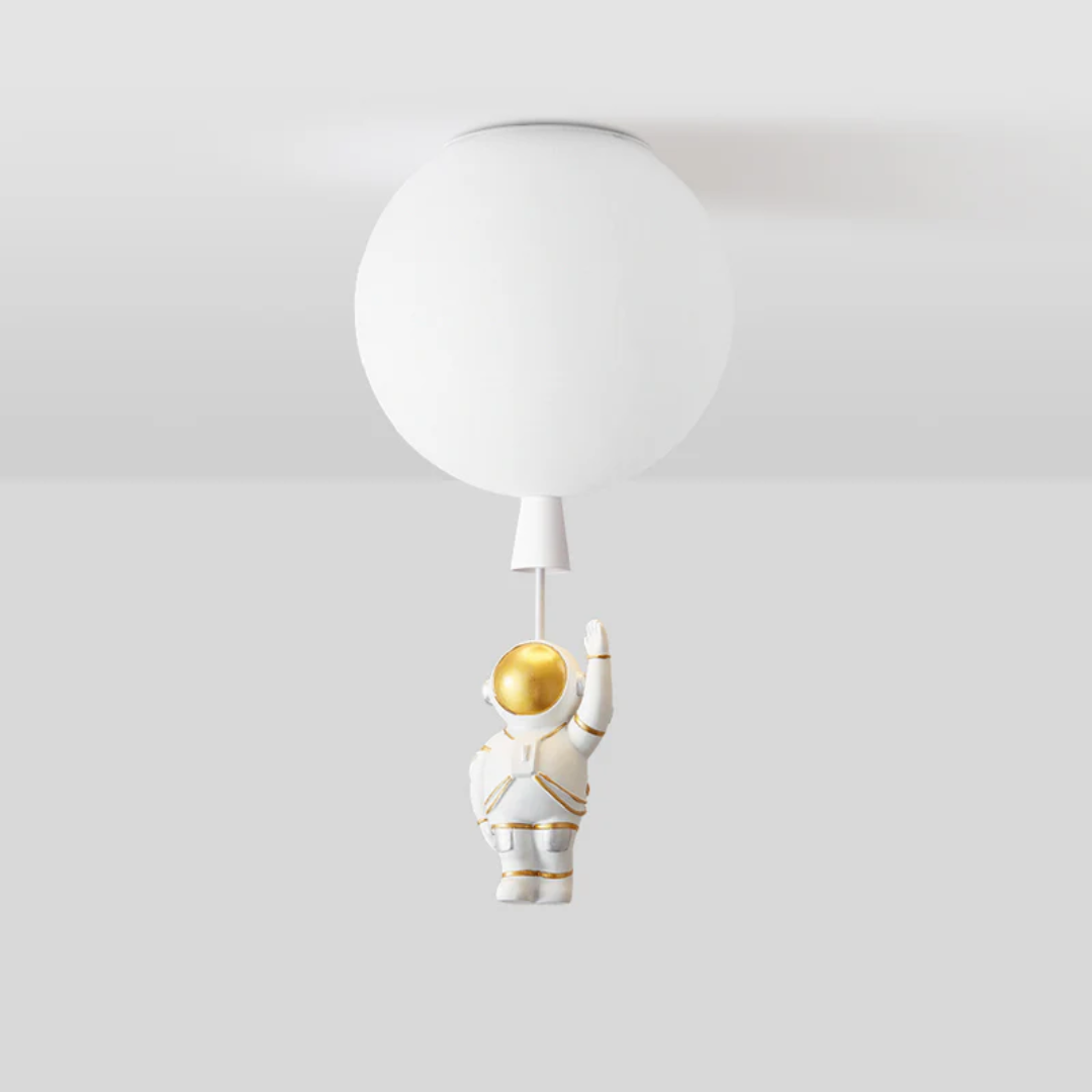 Trendy Moon/Astronaut Children's Room LED Ceiling Light - CosmoGlow-White-A-25 cm-State of Style