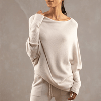 Trendy Off-Shoulder Sweater for Women - Livia-Beige-S-State of Style