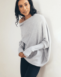 Trendy Off-Shoulder Sweater for Women - Livia-Light grey-S-State of Style