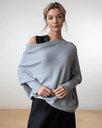 Trendy Off-Shoulder Sweater for Women - Livia-Light grey-S-State of Style