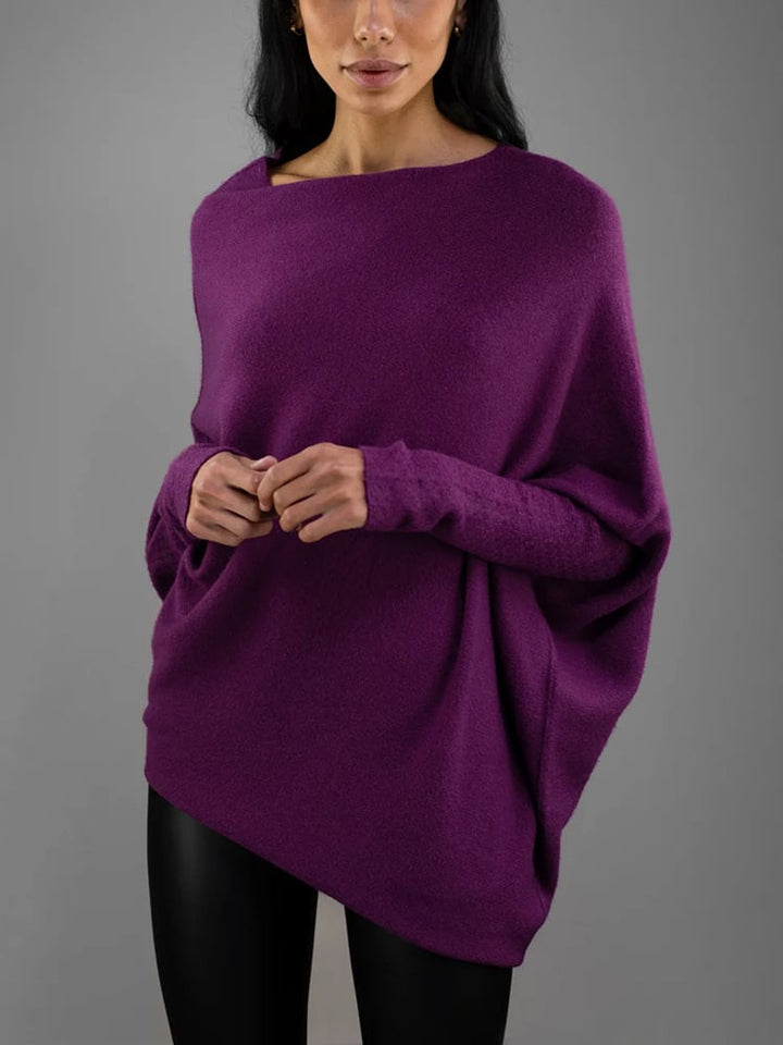 Trendy Off-Shoulder Sweater for Women - Livia-Purple-S-State of Style