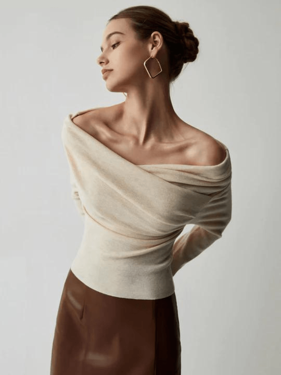 Trendy Off-Shoulder Sweater - Maria-S-State of Style