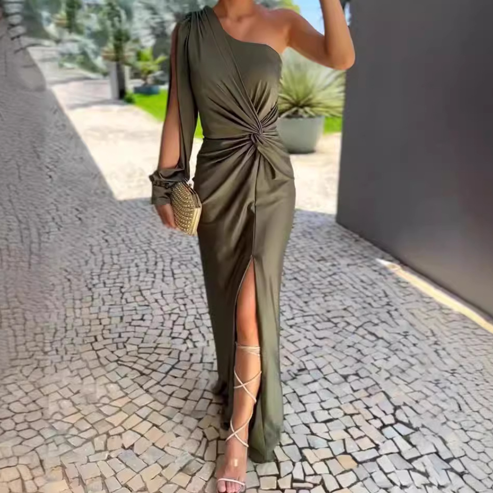 Trendy One-Shoulder Evening Dress - Luna-2XS-State of Style