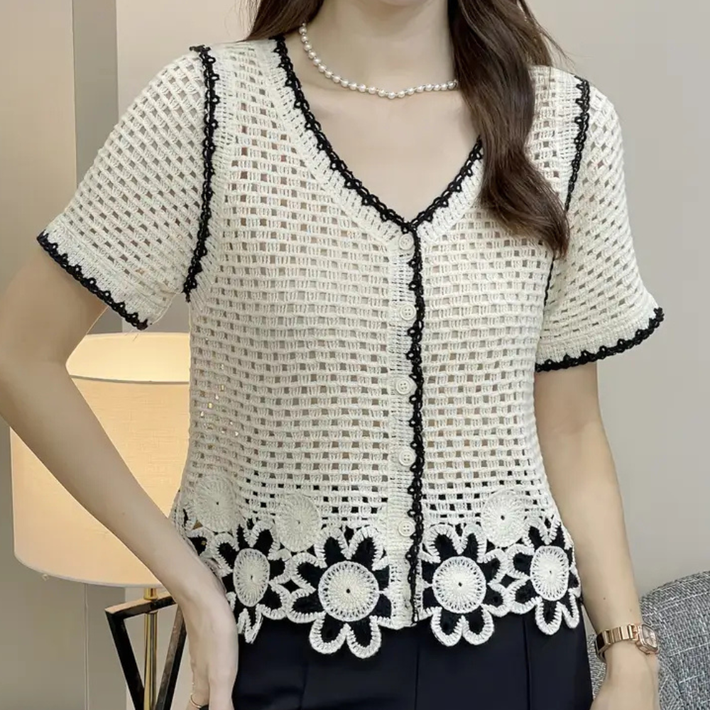 Trendy Openwork Blouse for Women - Livia-State of Style