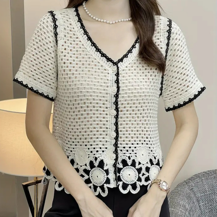 Trendy Openwork Blouse for Women - Livia-State of Style