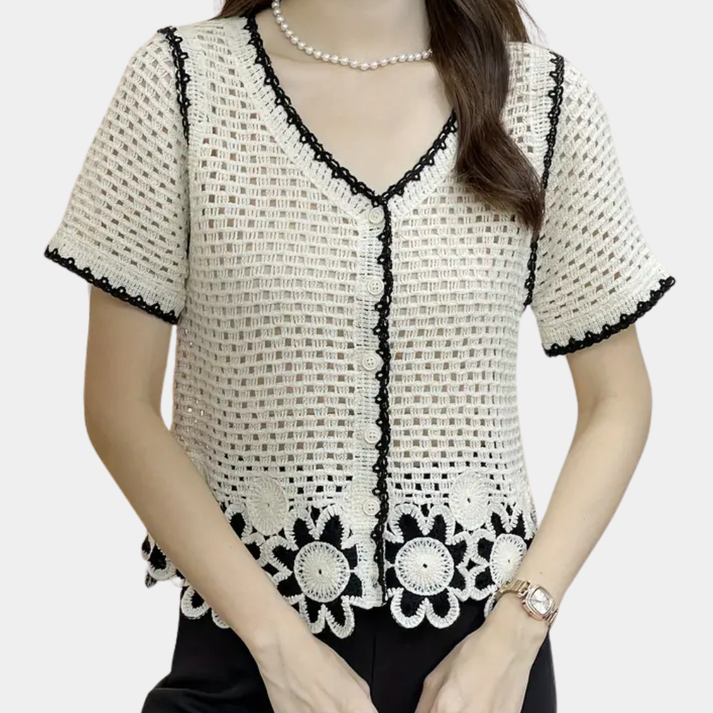 Trendy Openwork Blouse for Women - Livia-State of Style