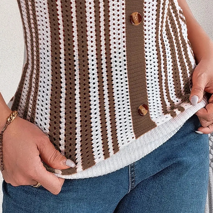 Trendy Openwork Summer Top for Ladies - Naia-Black-XS-State of Style