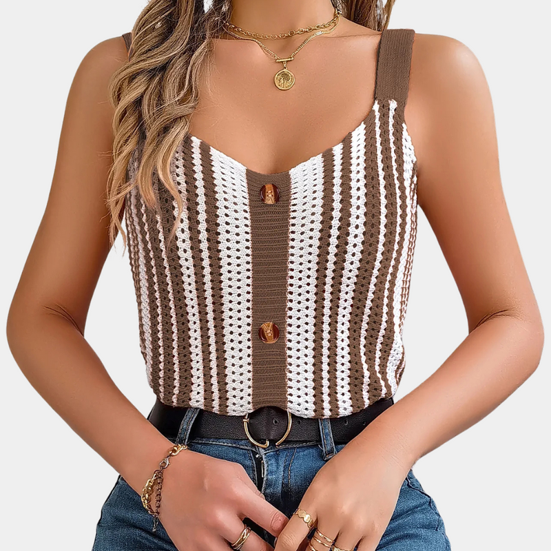 Trendy Openwork Summer Top for Ladies - Naia-Black-XS-State of Style
