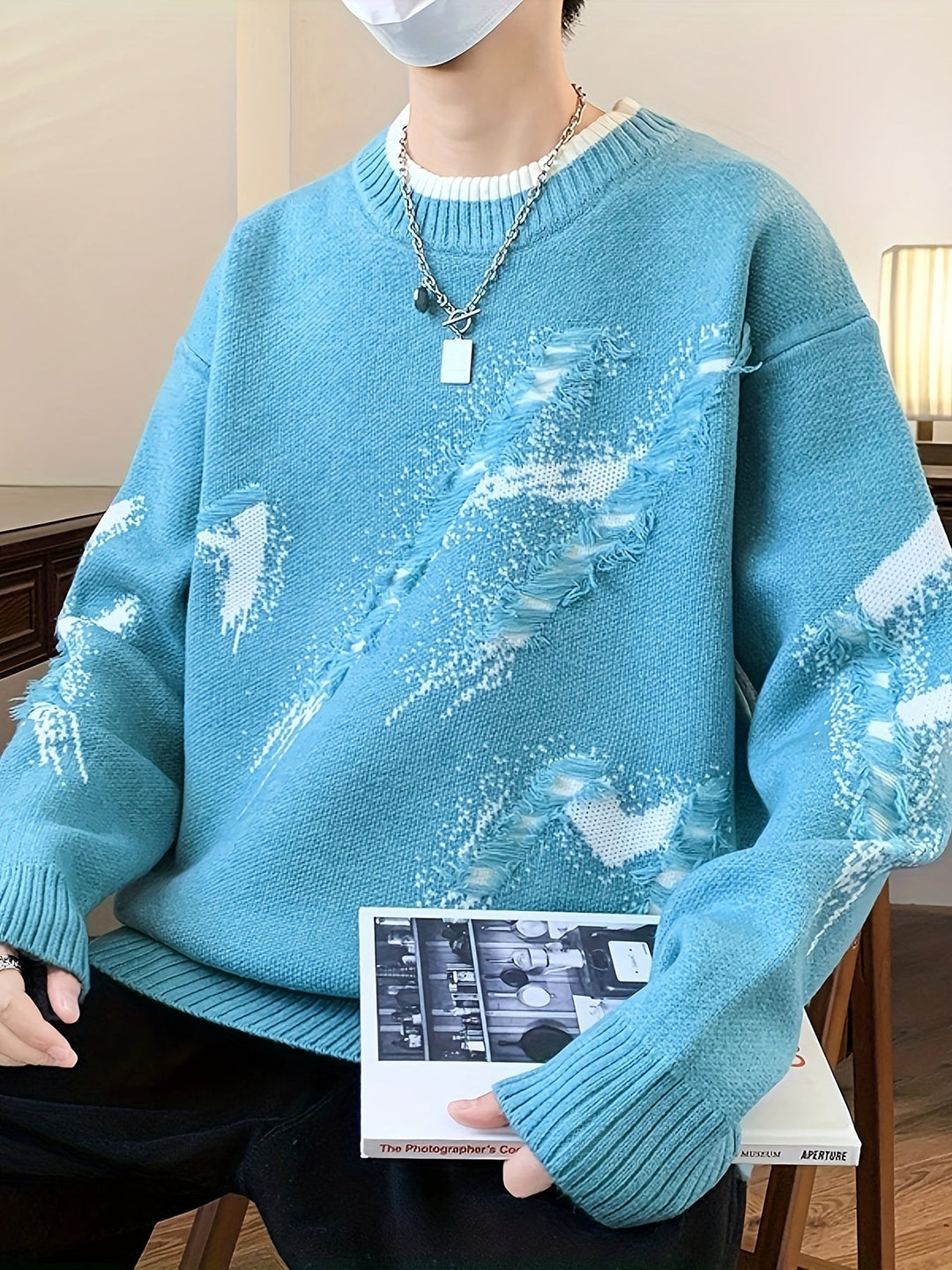Trendy Oversized Knit Jumper - Ethan-Light Blue-XS-State of Style