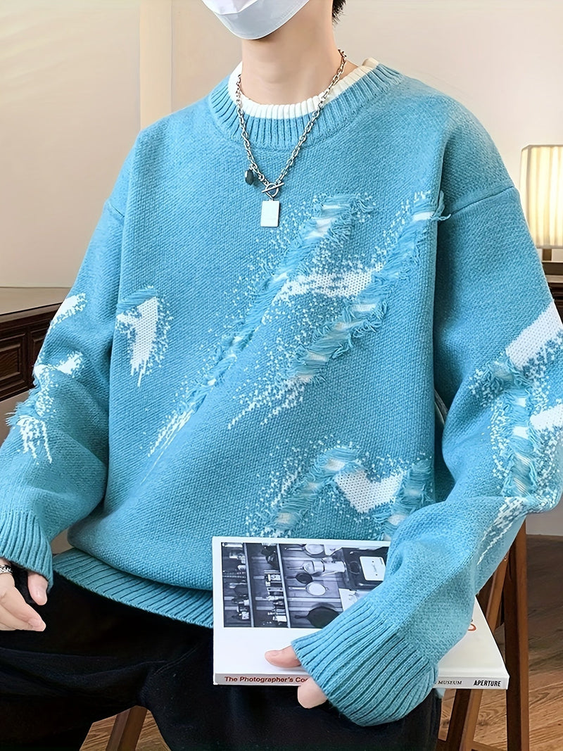 Trendy Oversized Knit Jumper - Ethan-Light Blue-XS-State of Style