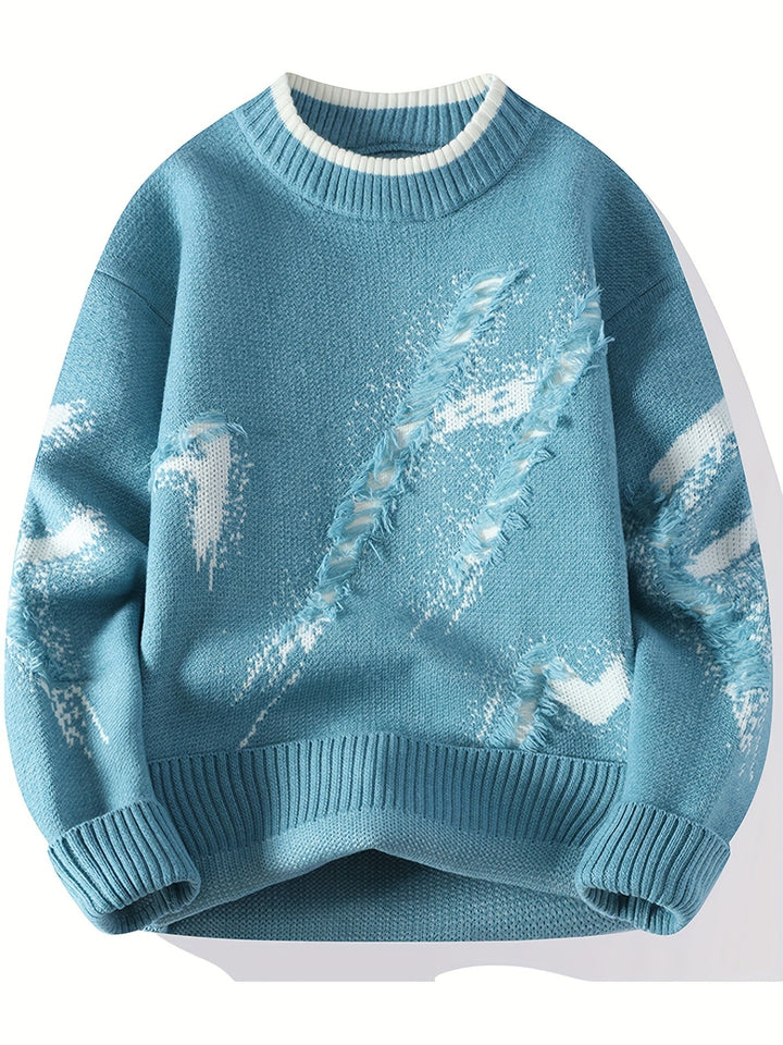 Trendy Oversized Knitted Sweater - Ethan-Light blue-XS-State of Style