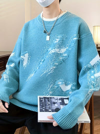 Trendy Oversized Knitted Sweater - Ethan-Light blue-XS-State of Style