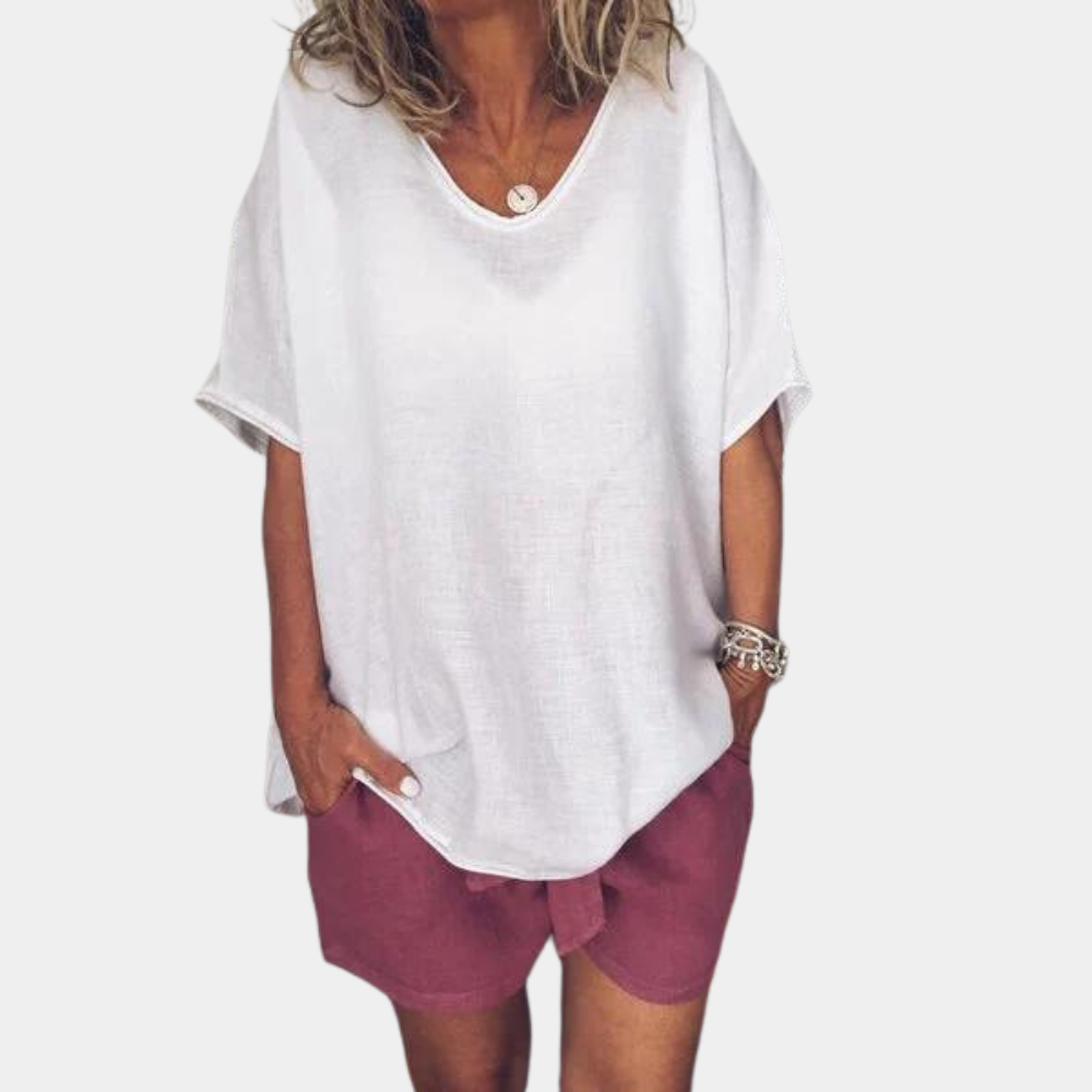 Trendy Oversized Ladies' T-Shirt – Malou-White-S-State of Style