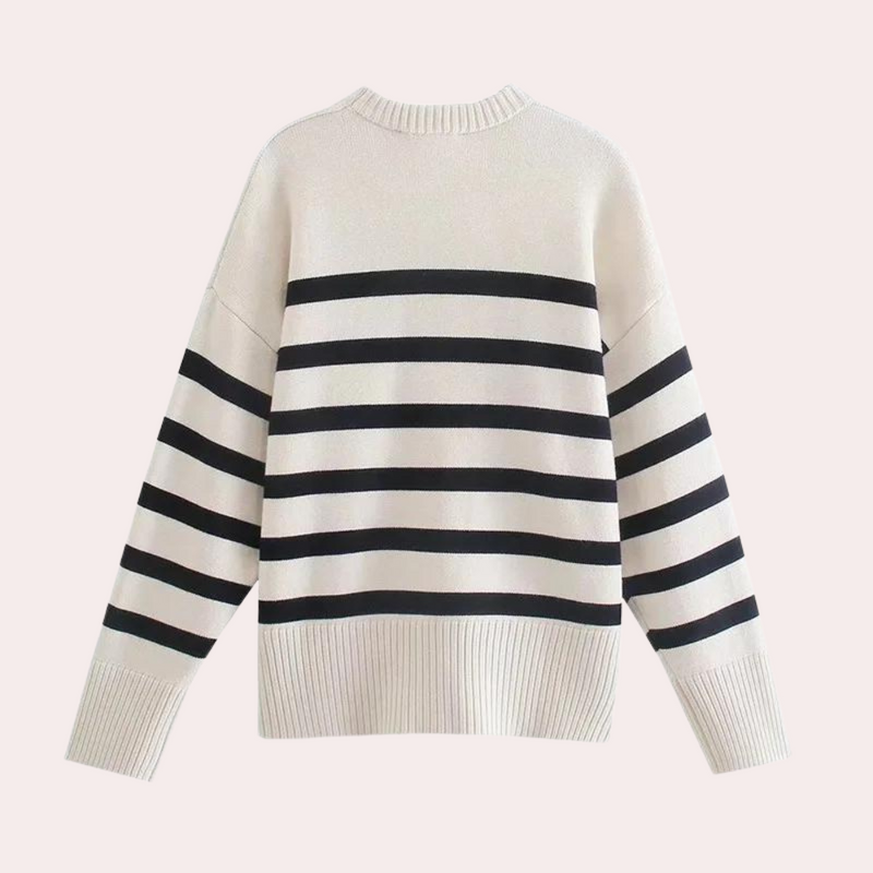 Trendy Oversized Striped Women's Sweater - Sophie-XS-State of Style