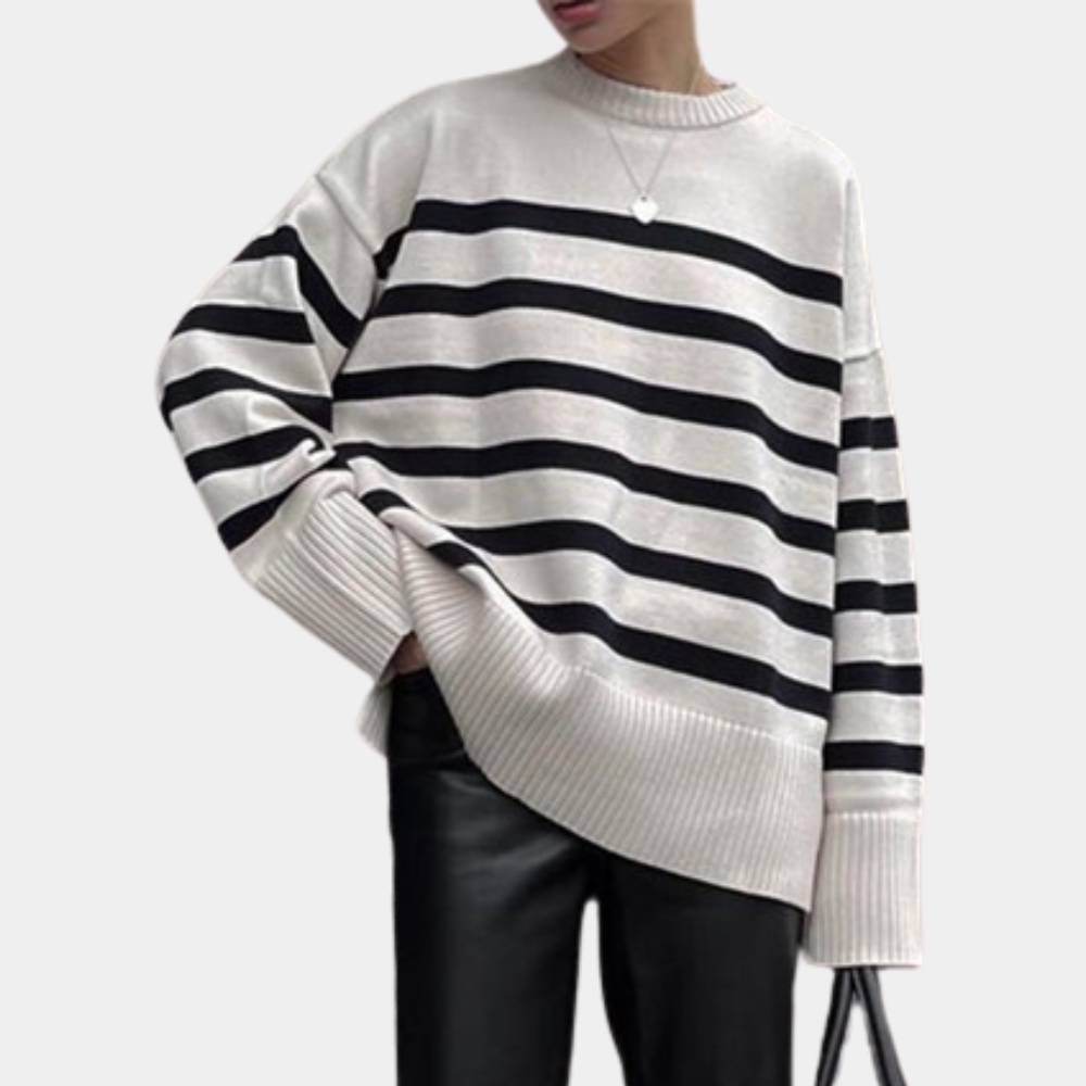 Trendy Oversized Striped Women's Sweater - Sophie-XS-State of Style
