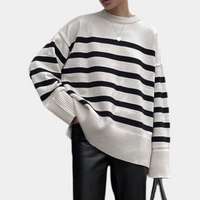 Trendy Oversized Striped Women's Sweater - Sophie-XS-State of Style