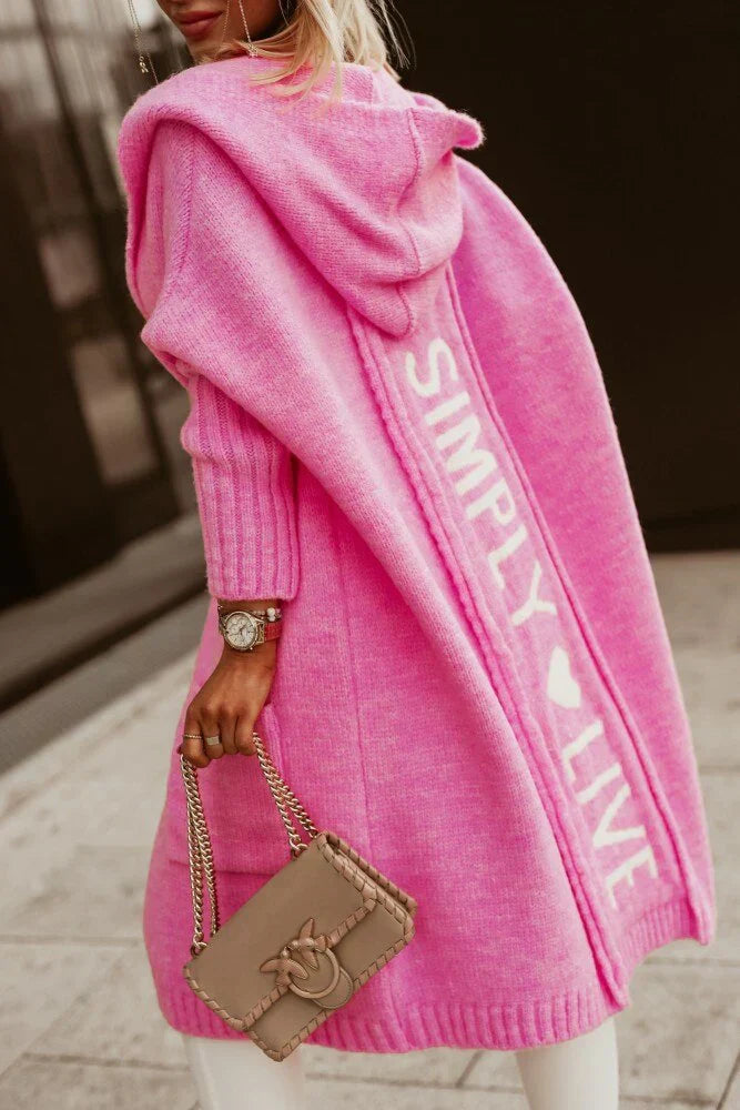 Trendy Oversized Women's Cardigan - Amelie-Pink-S-State of Style