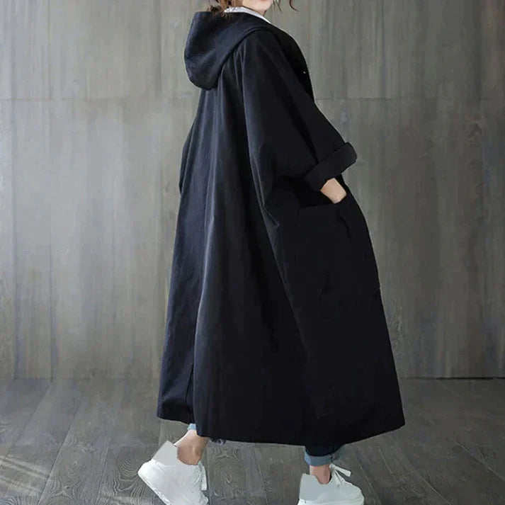 Trendy Oversized Women's Trench Coat - Maren-Black-State of Style