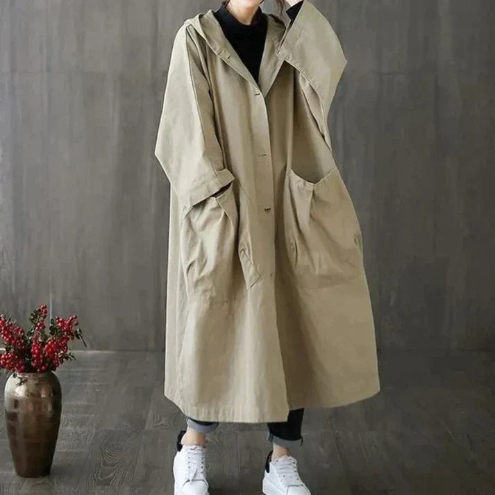 Trendy Oversized Women's Trench Coat - Maren-Khaki-State of Style