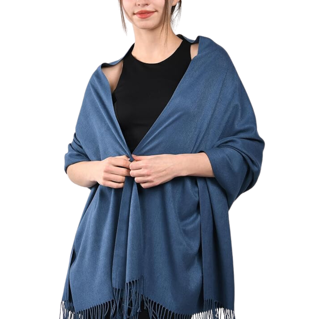 Trendy Pashmina Scarf for Women - Eleanor-Blue-State of Style