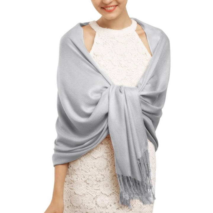 Trendy Pashmina Scarf for Women - Eleanor-Silver Grey-State of Style