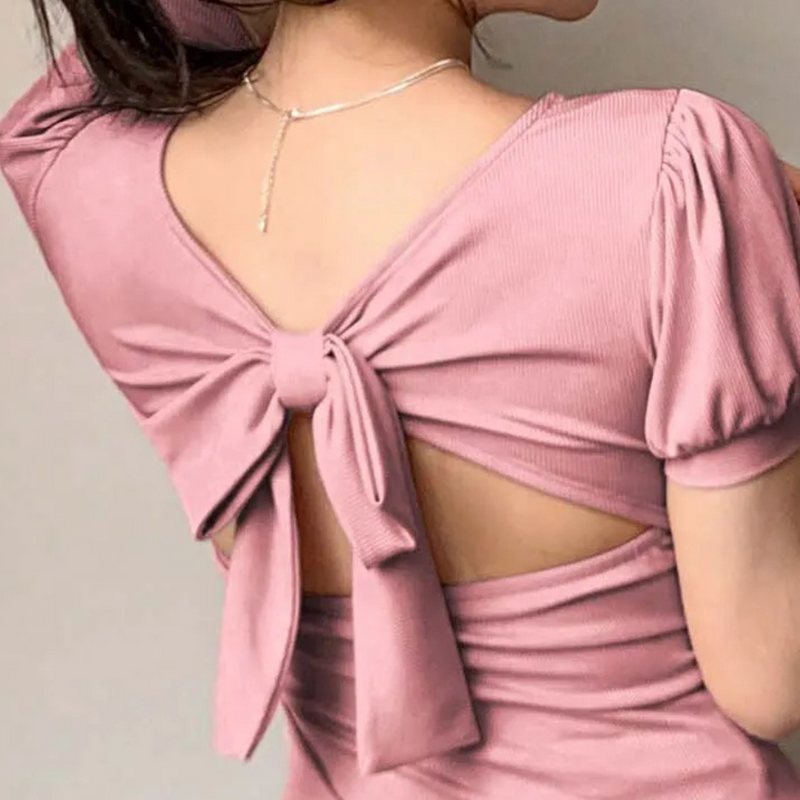 Trendy Pink Women's Top with Square Neckline - Celeste-XS-State of Style