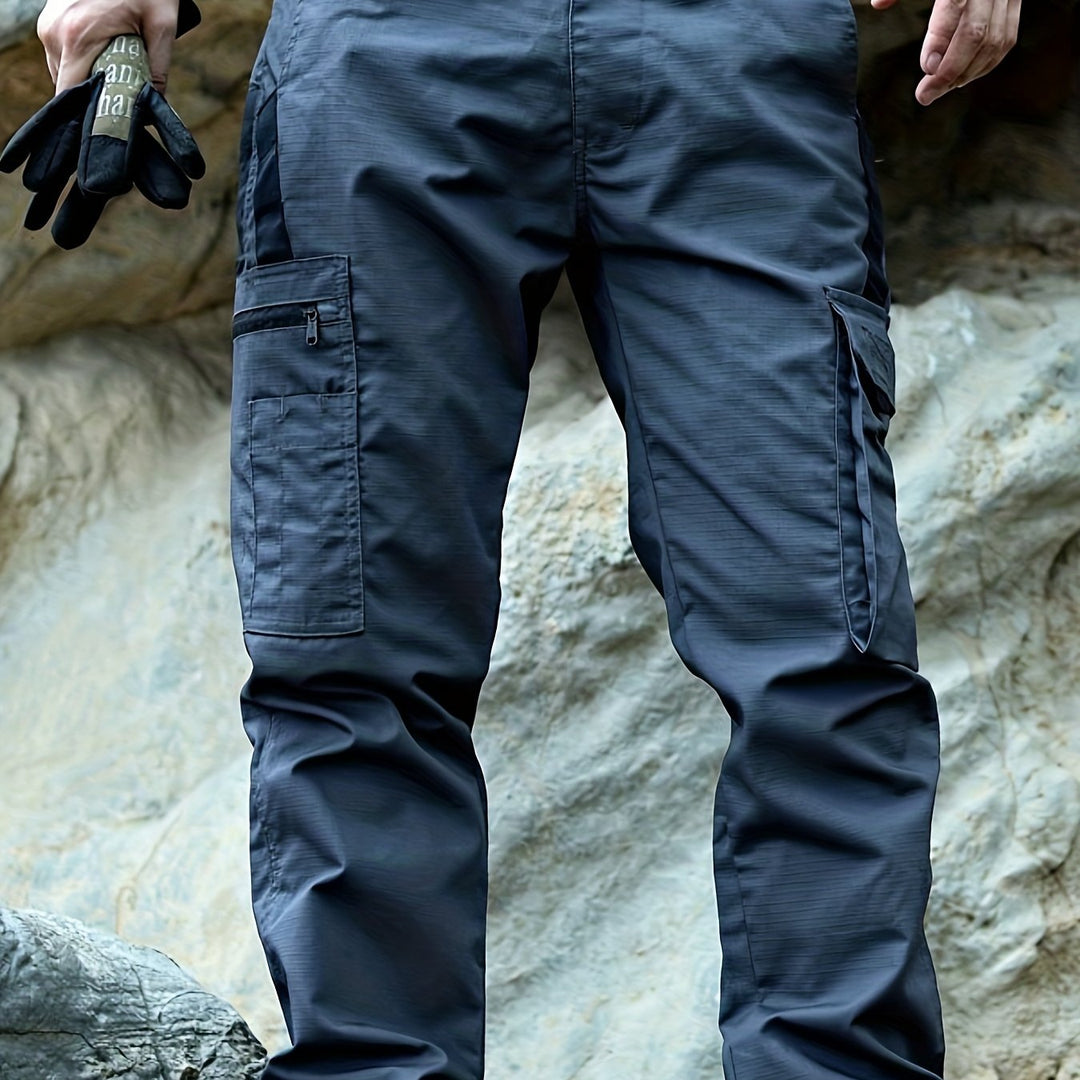 Trendy Plain Men's Cargo Trousers - Lars-Grey-S-State of Style