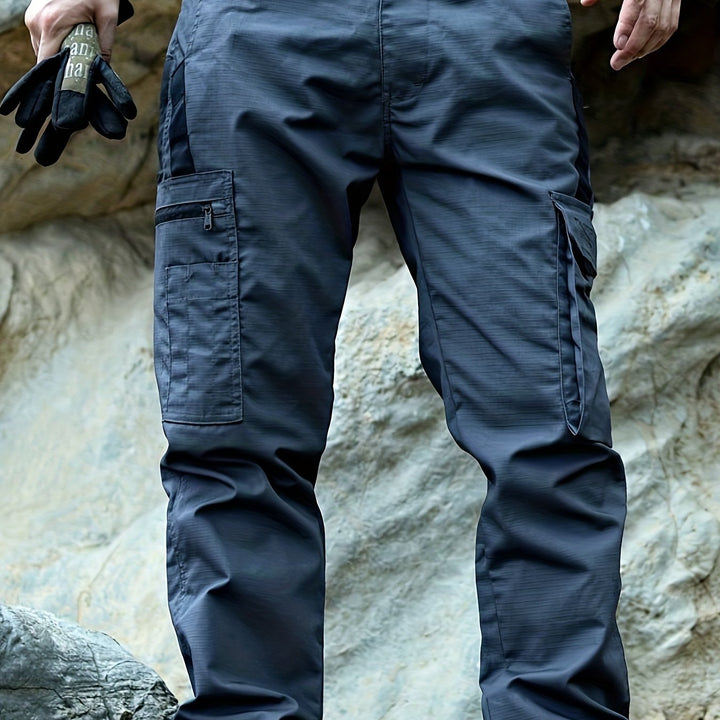 Trendy Plain Men's Cargo Trousers - Lars-Grey-S-State of Style