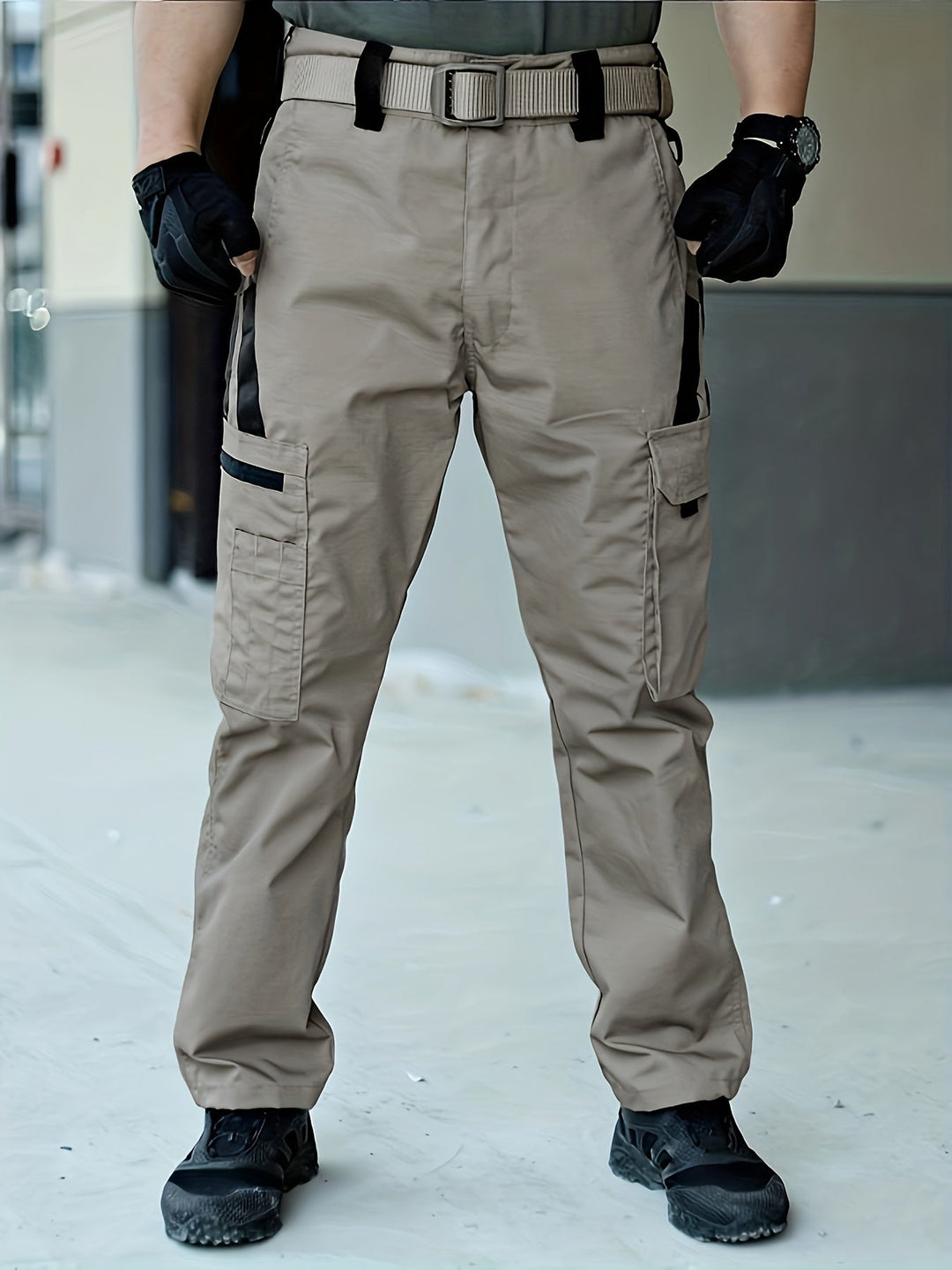 Trendy Plain Men's Cargo Trousers - Lars-Grey-S-State of Style