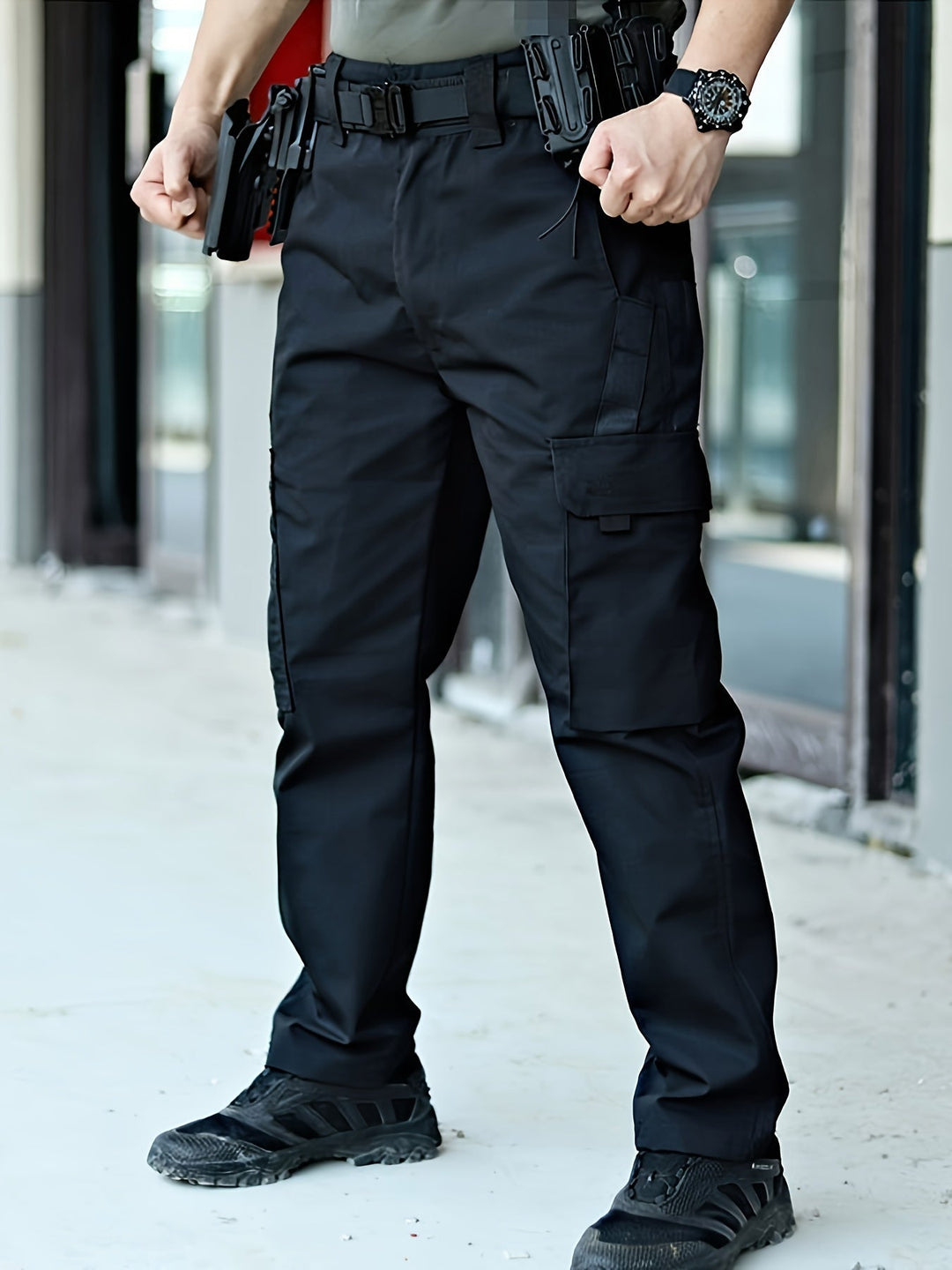Trendy Plain Men's Cargo Trousers - Lars-Grey-S-State of Style