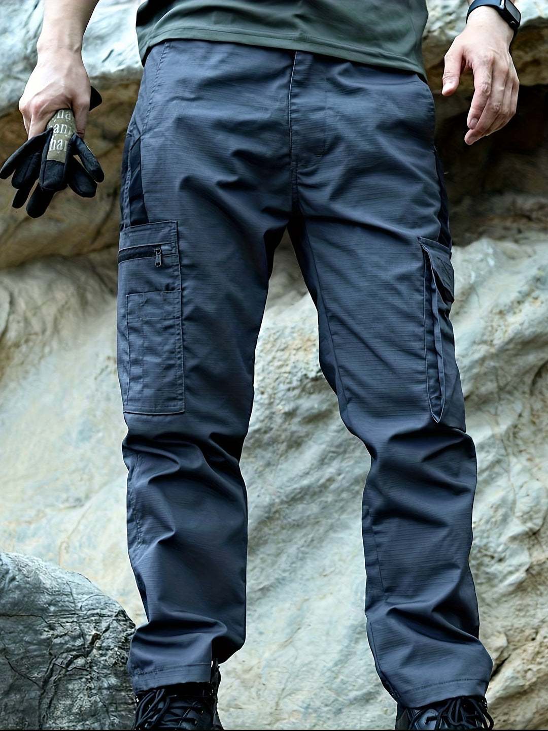 Trendy Plain Men's Cargo Trousers - Lars-Grey-S-State of Style