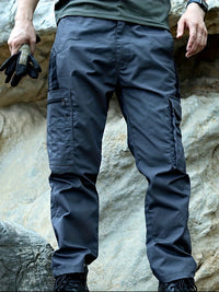 Trendy Plain Men's Cargo Trousers - Lars-Grey-S-State of Style