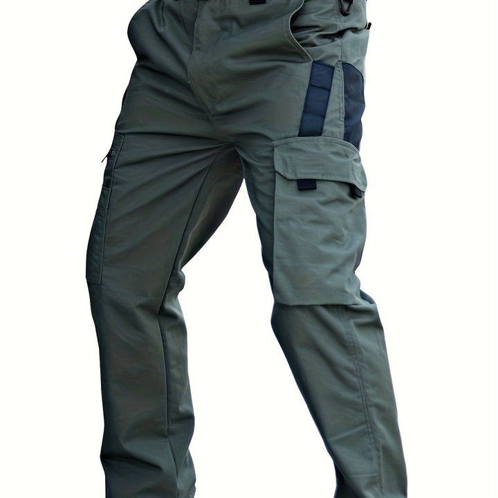 Trendy Plain Men's Cargo Trousers - Lars-Olive green-S-State of Style