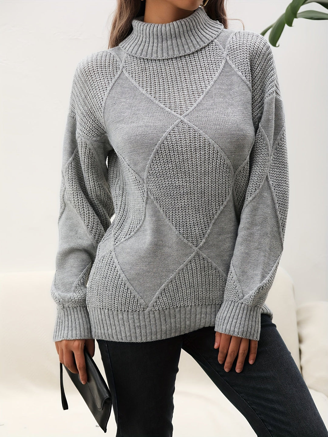 Trendy Plain Turtleneck Jumper - Selena-Yellow-S-State of Style