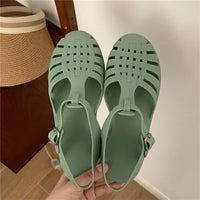 Trendy platform sandals in Korean style for women - Alina-Green-3-State of Style