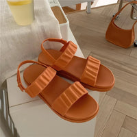 Trendy platform sandals in Korean style for women - Alina-Orange-3-State of Style