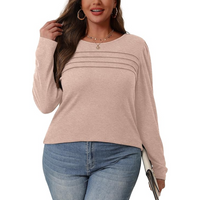 Trendy Pleated Long Sleeve Tunic Top - Sarah-White-M-State of Style