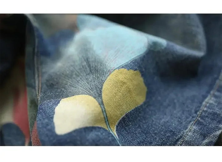 Trendy Printed Denim Shorts in Plus Size for Summer-Black-2XL-State of Style