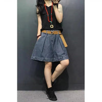 Trendy Printed Denim Shorts in Plus Size for Summer-Blue-2XL-State of Style