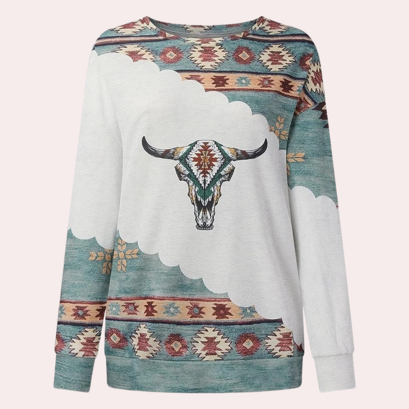 Trendy Printed Women's Sweatshirt - Sienna-White-XS-State of Style