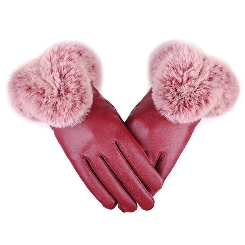 Trendy PU Leather Gloves - SilkGlide-Bordeaux-State of Style