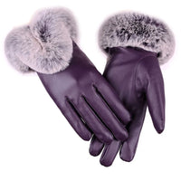 Trendy PU Leather Gloves - SilkGlide-Purple-State of Style