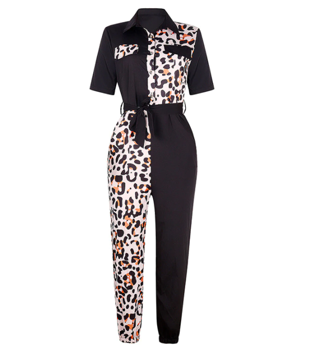 Trendy retro jumpsuit with button placket – Velia-Navy blue-S-State of Style