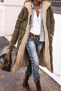 Trendy Reversible Women’s Winter Coat – Sofia-Army Green-S-State of Style