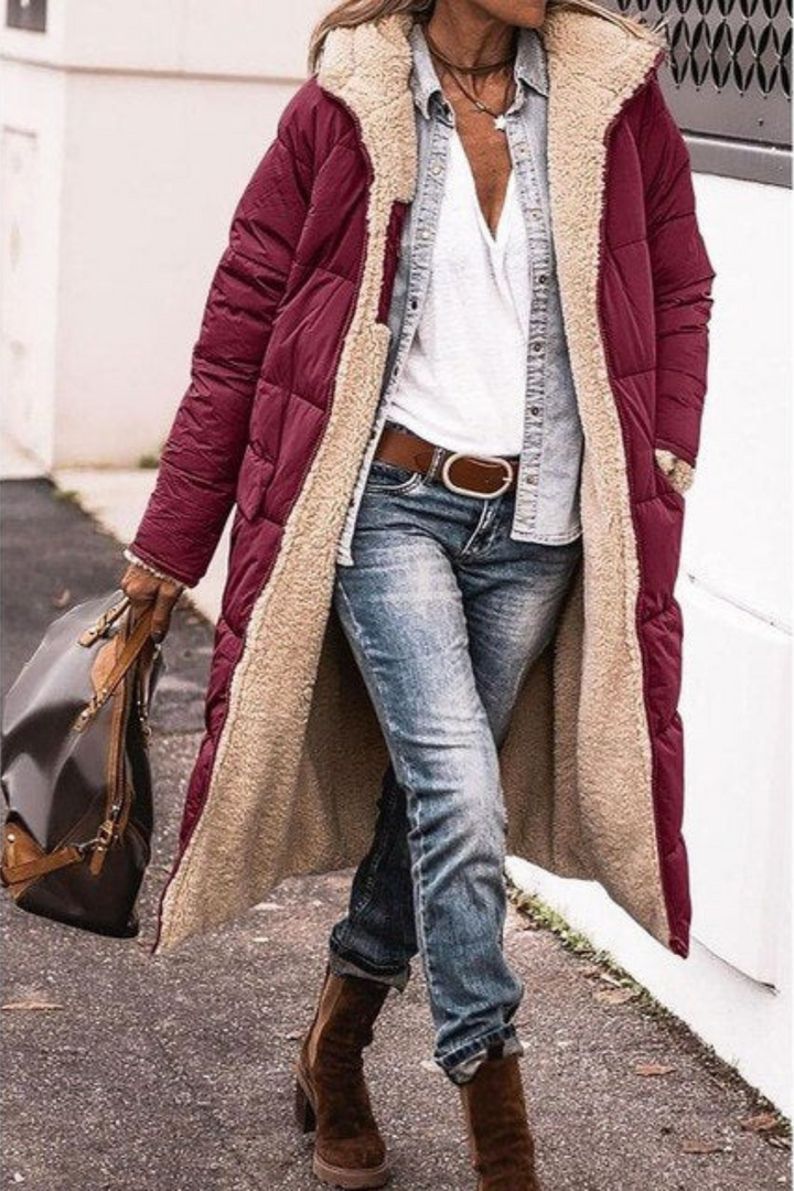 Trendy Reversible Women’s Winter Coat – Sofia-Bordeaux-S-State of Style