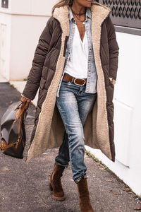 Trendy Reversible Women’s Winter Coat – Sofia-Brown-S-State of Style